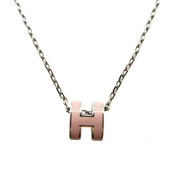 HERMES Pop Ash Mini Necklace Pink/Silver 1635 - Picture 2 of 5